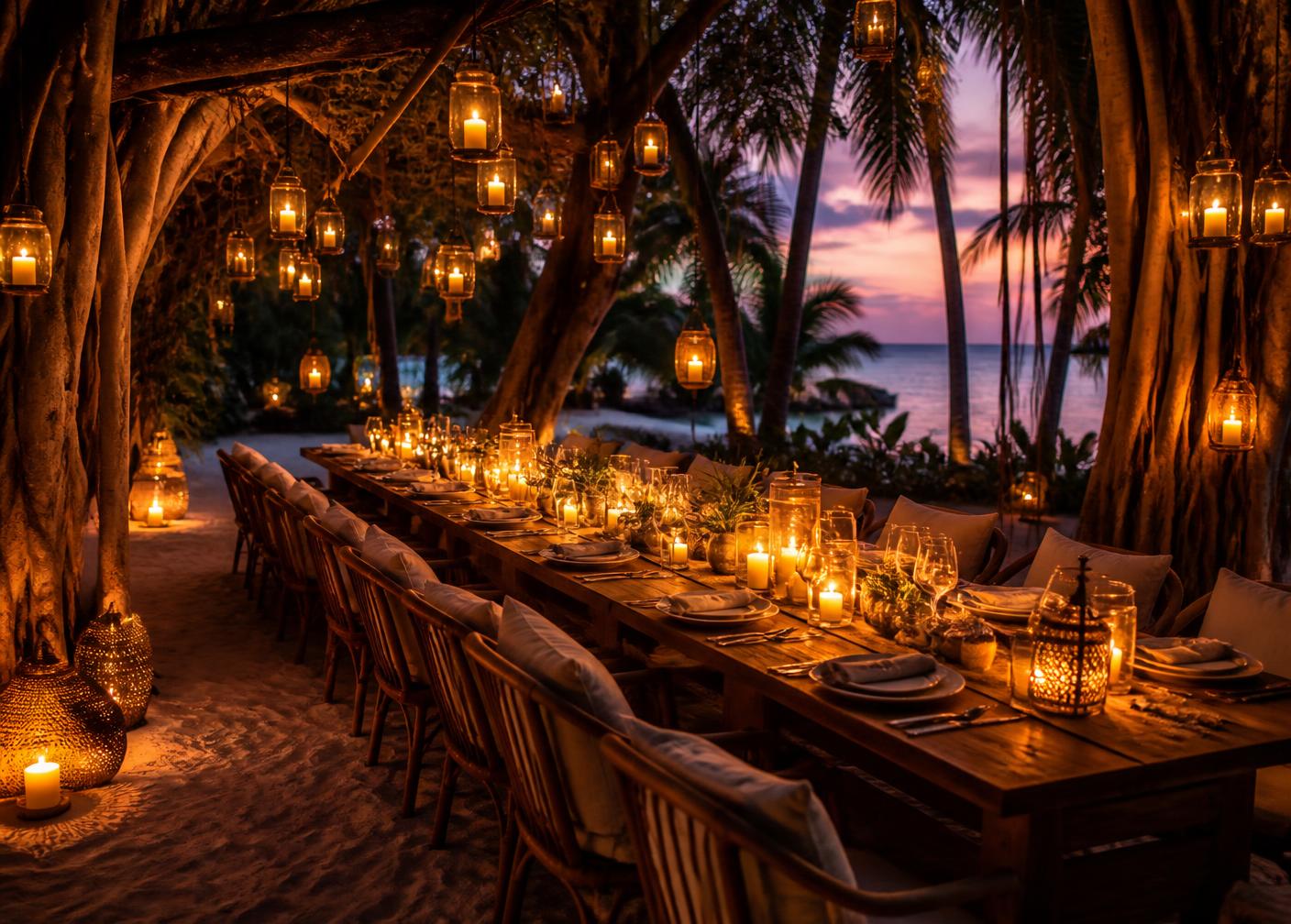 Jungle dining beneath the banyans